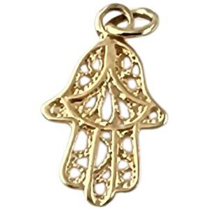 Sterling Silver Gold Toned Hamsa Charm #23679